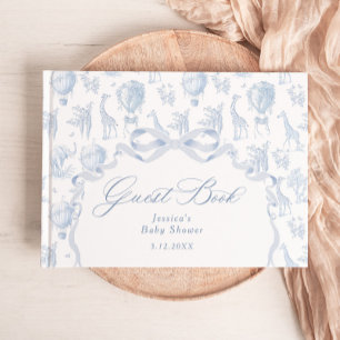 Toile de Jouy Safari Baby shower Guest Book