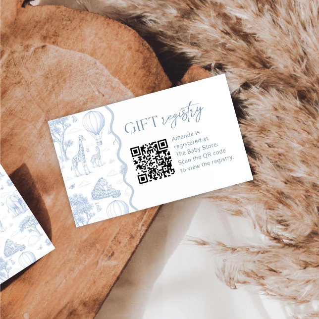 Toile De Jouy Safari Baby Shower Registry Card (Creator Uploaded)