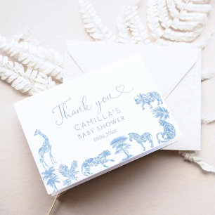 Toile De Jouy Safari Baby Shower Thank You Card