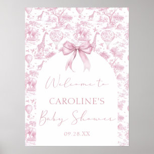 Toile de Jouy Safari Baby Shower Welcome Poster