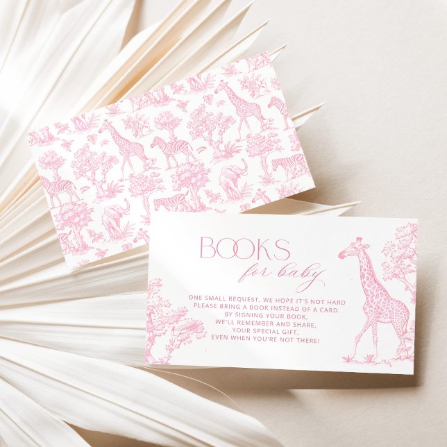 Toile de jouy Safari Books for baby ticket Pink Enclosure Card (Creator Uploaded)