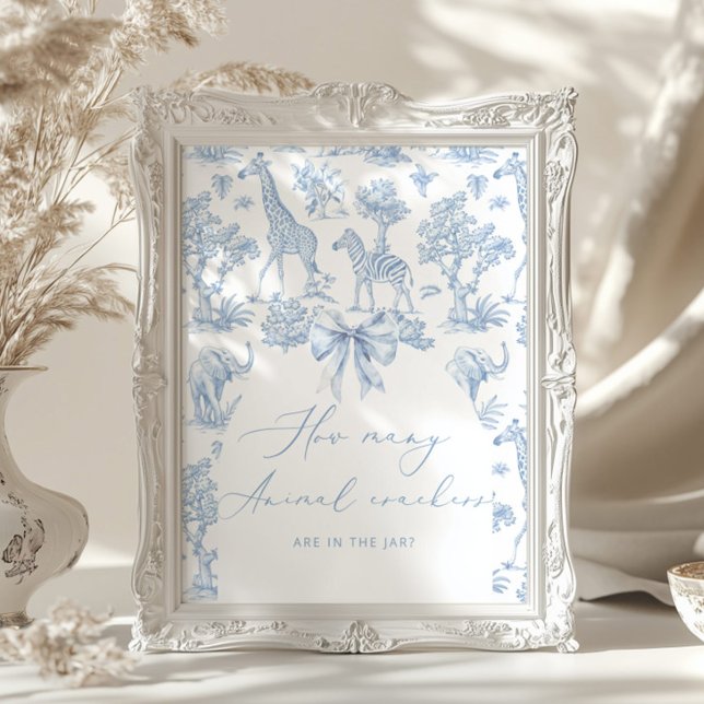 Toile de Jouy Safari How many animal crackers Poster (Creator Uploaded)