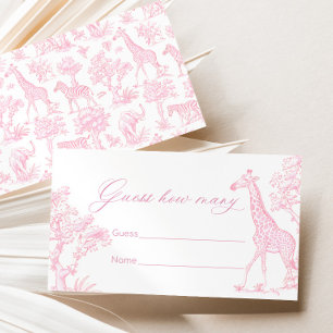 Toile de jouy Safari How many candies games Enclosure Card