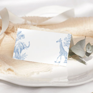 Toile de jouy Safari minimalist baby shower Place Card