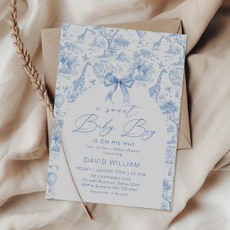 Toile de Jouy Safari Sweet Baby Shower Invitation