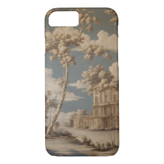 toile de jouy   smoke nouveau art deco silver flas Case-Mate iPhone case