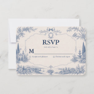 Toile de Jouy Venue Story RSVP Card
