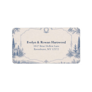 Toile de Jouy Venue Story Wedding Address Labels