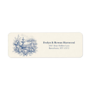Toile de Jouy Venue Story Wedding Address Labels