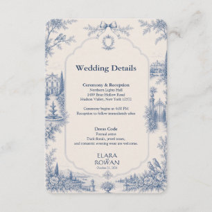 Toile de Jouy Venue Story Wedding Enclosure Card