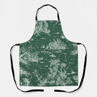 Toile de Jouy vert Apron