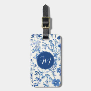 Toile De Jouy Vintage Floral Luggage Tag