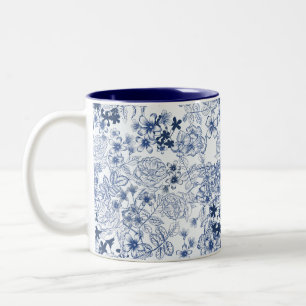 Toile-De-Jouy Vintage French Pattern Wedding Two-Tone Coffee Mug