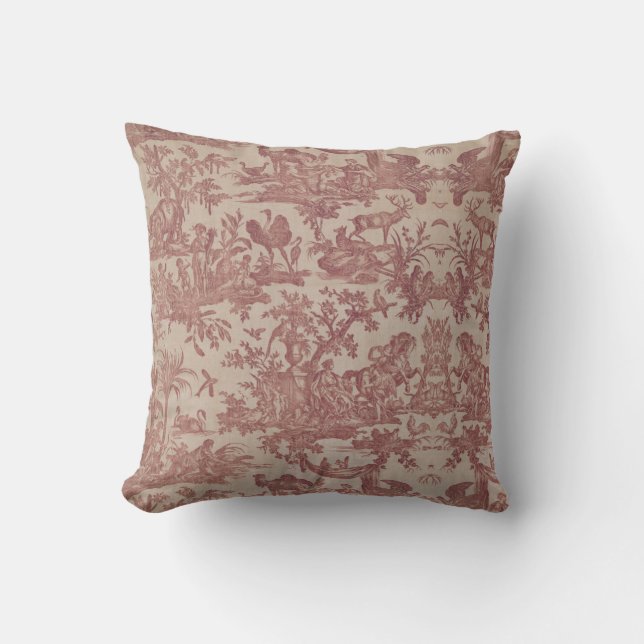 Toile de jouy Vintage Illustration Cushion (Front)