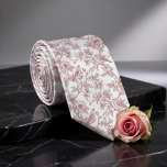 Toile de Jouy Vintage Pink Bird & Floral Tie<br><div class="desc">Step into timeless romantic elegance with this exquisite cream necktie adorned in a classic Toile de Jouy-inspired pattern. Delicate rose-pink branches, blooming flowers, charming little birds perched on twigs, soft leaves, and intricate botanical details weave a graceful, vintage story across a soft off-white/cream background. This refined, heirloom-quality design brings subtle...</div>