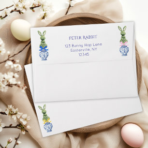 Toile De Jouy Watercolor Bunny Envelope