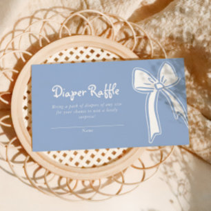 Toile De Jouy Whimsical Blue Diaper Raffle Enclosure Card