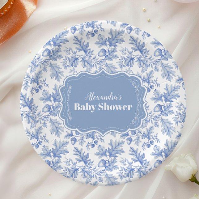 Toile De Jouy Woodland  Baby Shower Paper Plate (Creator Uploaded)