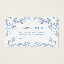 Toile Diaper Raffle Baby Shower Enclosure card