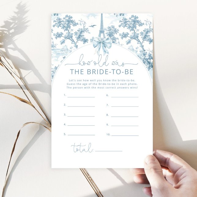 Toile Eiffel tower How old was the bride game (Creator Uploaded)