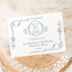 Toile Elegant frame Teddy bear Thank you