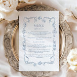 Toile Elegant vintage floral Bridal shower Menu<br><div class="desc">Toile Elegant vintage floral Bridal shower Menu
Matching items available.</div>