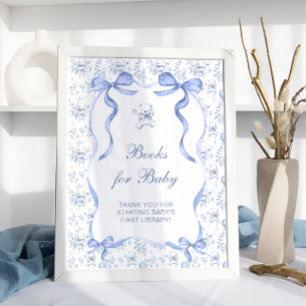 Toile Floral Teddy Bear Books for Baby Poster