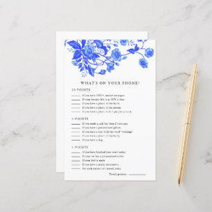 Toile Floral Whats on your Phone Bridal Game