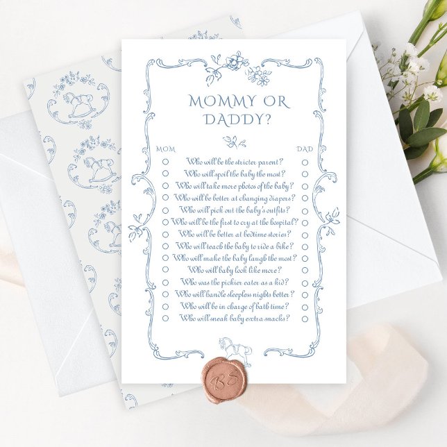 Toile French mummy or Daddy baby shower game (Creator Uploaded)