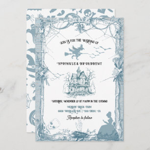 Toile Halloween chateau Wedding Invitation