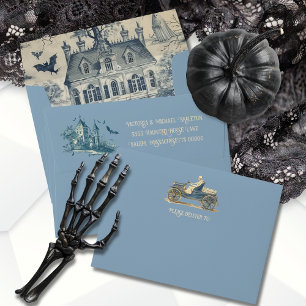 Toile Halloween Skeleton Haunted House Envelope