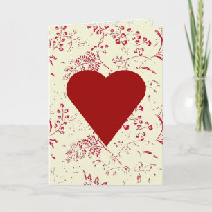 Toile Heart Valentine Holiday Card