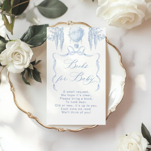 Toile hot air balloon bow Books for baby ticket Enclosure Card