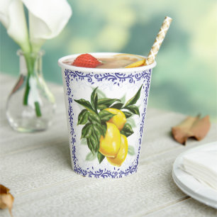 Toile Lemons  Paper Cups