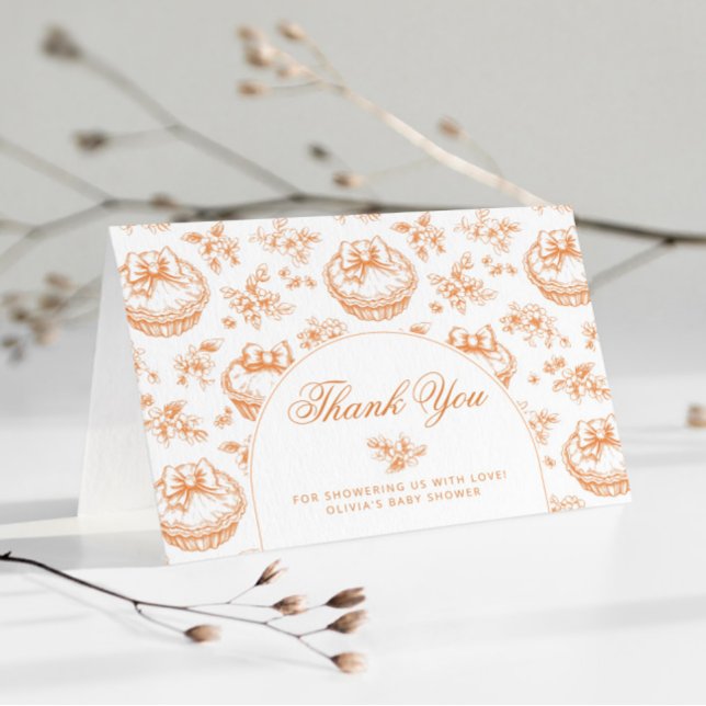 Toile Little Cutie Pie baby shower thank you Card (Creator Uploaded)