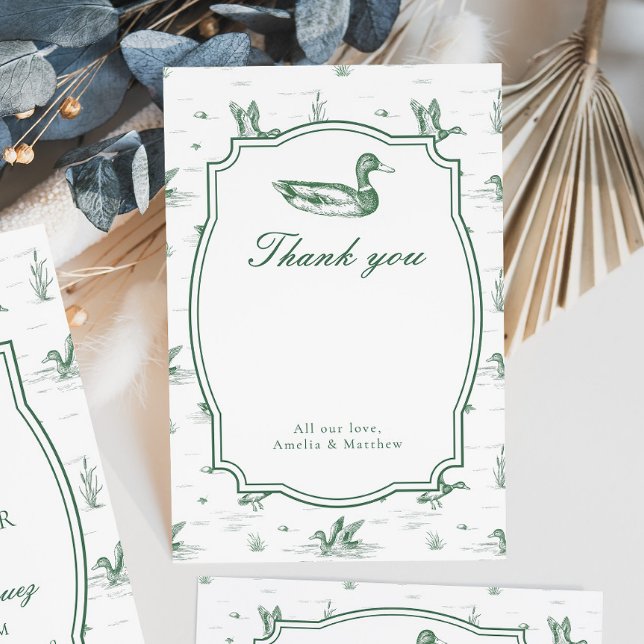 Toile Mallard Duck Gender Neutral Baby Shower Enclosure Card (Creator Uploaded)