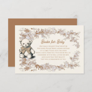 Toile Neutral Teddy Bear Books for Baby Invitation