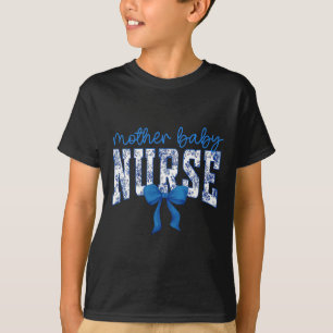 Toile Nurse Bow Blue Coquette Mother Ba  T-Shirt