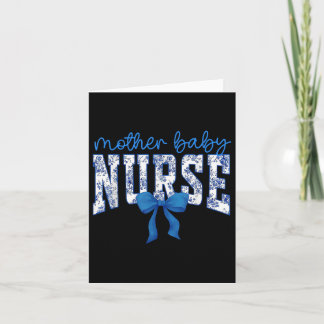 Toile Nurse Bow Blue Coquette Mother Baby Nurse Cr Card