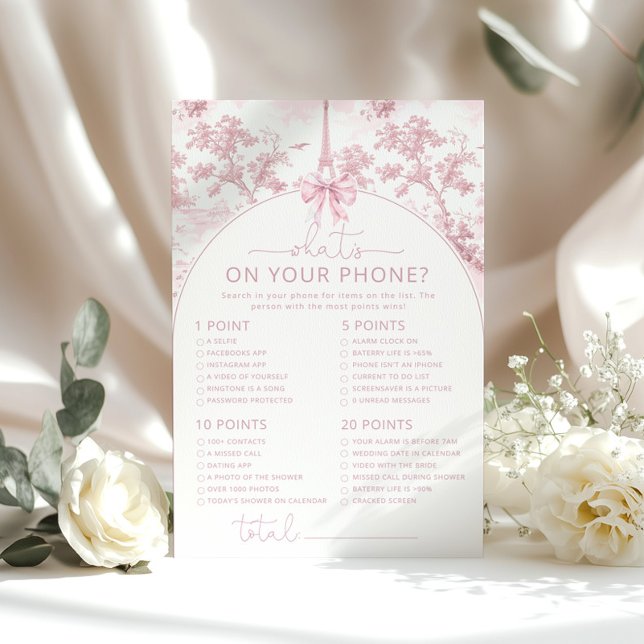 Toile Paris what's on your phone pink bridal game (Creator Uploaded)