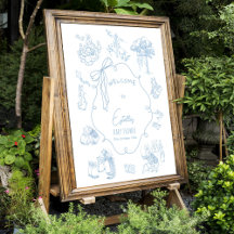 Toile Peter the Rabbit Beatrix Baby Shower Welcome