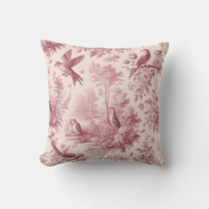 Toile Pink Vintage Cushion