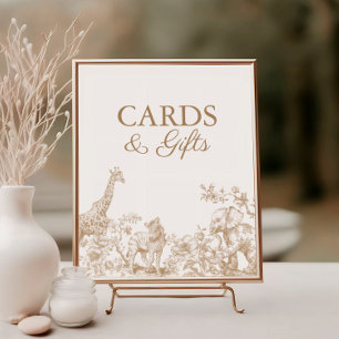 Toile Safari Baby Shower Cards & Gifts Sign