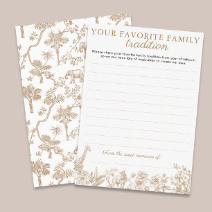 Toile Safari Baby Shower Family Traditions Card