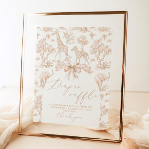 Toile Safari Diaper raffle Boho Poster
