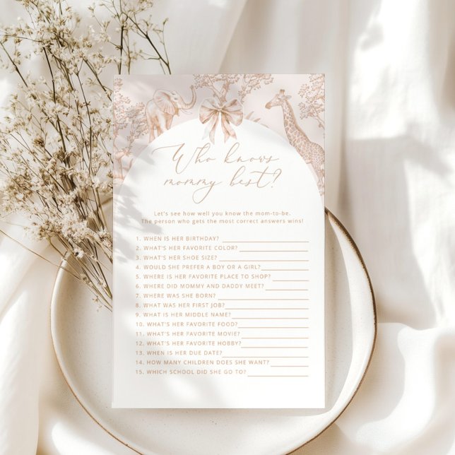 Toile Safari Who knows mummy best baby shower game (Creator Uploaded)