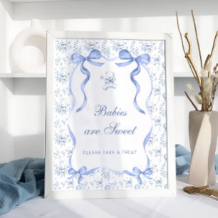 Toile Teddy Bear Babies are Sweet Take a Treat Poster