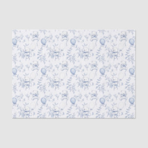 Toile Teddy Bear Chinoiserie Baby shower Tissue Paper