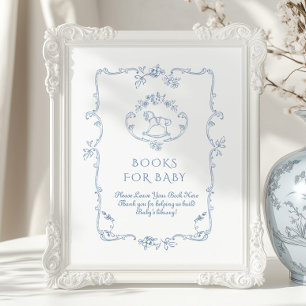 Toile Vintage Chinoiserie Books for baby Poster