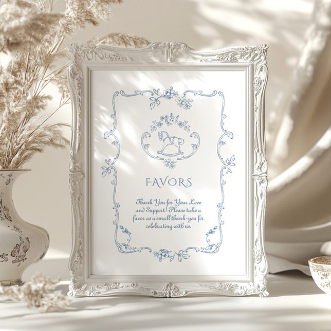 Toile Vintage Chinoiserie Favours baby shower Poster (Creator Uploaded)